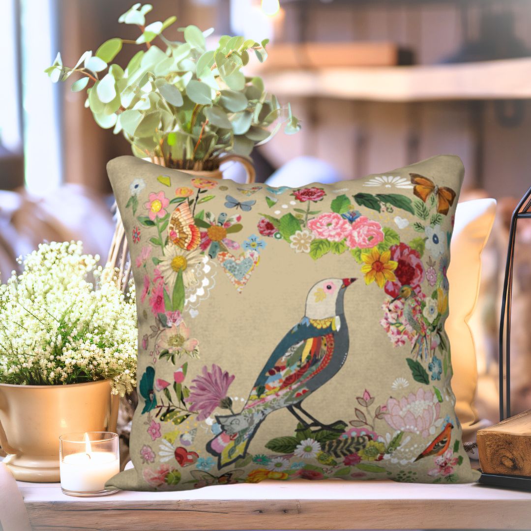 Birdie Velveteen Pillow Case