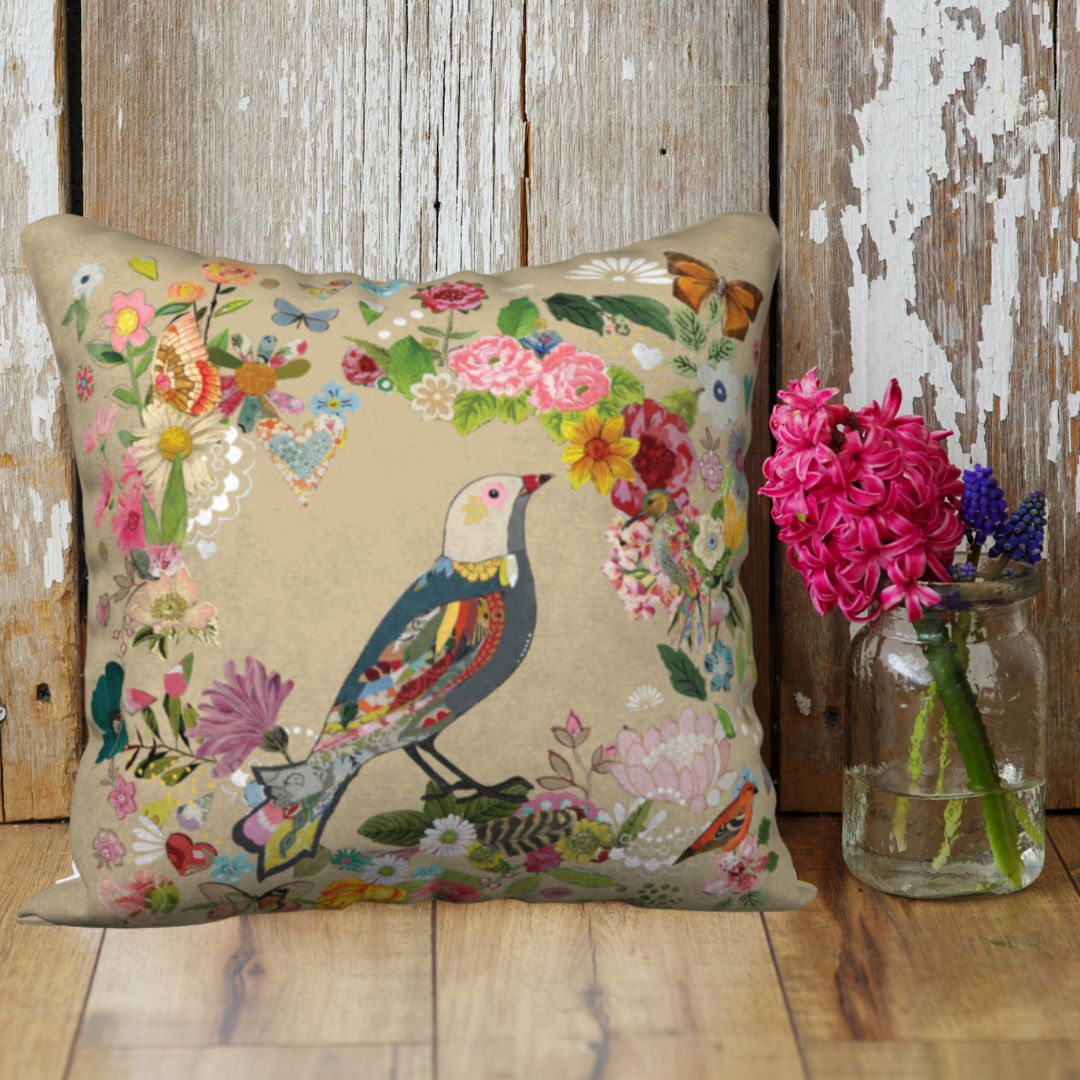 Birdie Velveteen Pillow Case