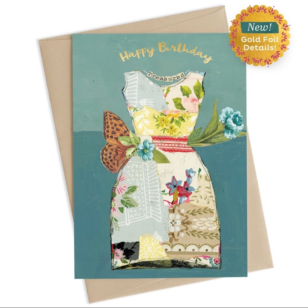 Birthday Dress Happy Birthday Card - Foil Card by Kelly Rae Roberts Birthday Dress Happy Birthday Card - Foil Card by Kelly Rae Roberts