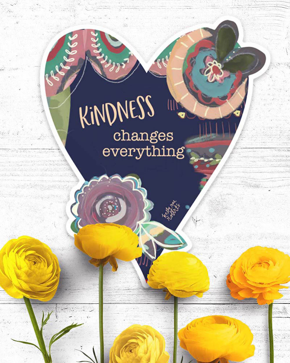 Kindness Changes Everything Heart - Sticker