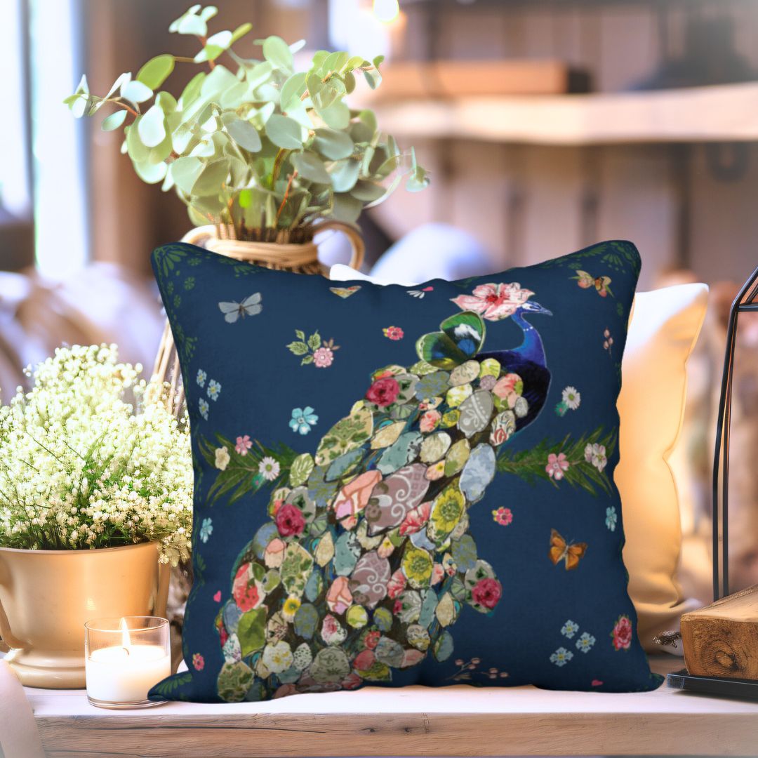 Peacock Velveteen Pillow Case