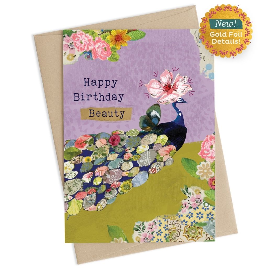 Peacock Beauty Birthday Card