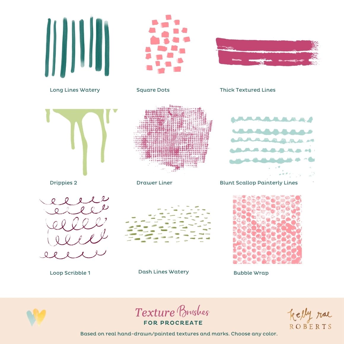 Procreate Brush Set Bundle - Texture, Marks, Doodles, Borders & Decorative Elements