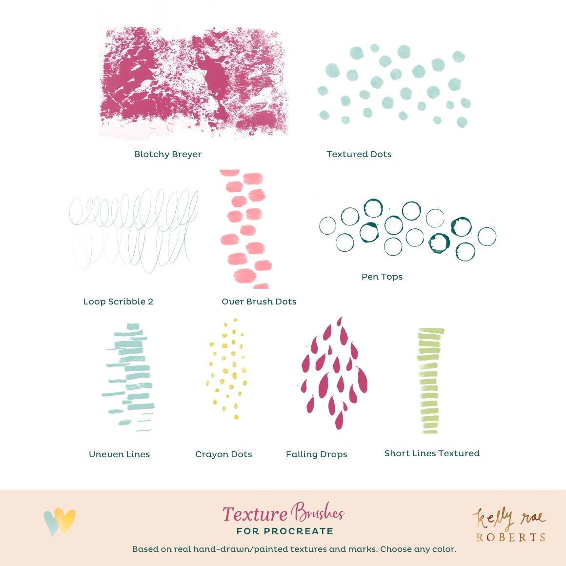 Procreate Brush Set Bundle - Texture, Marks, Doodles, Borders & Decorative Elements