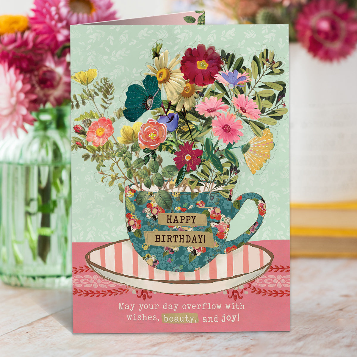 Teacup of Flowers Birthday Card