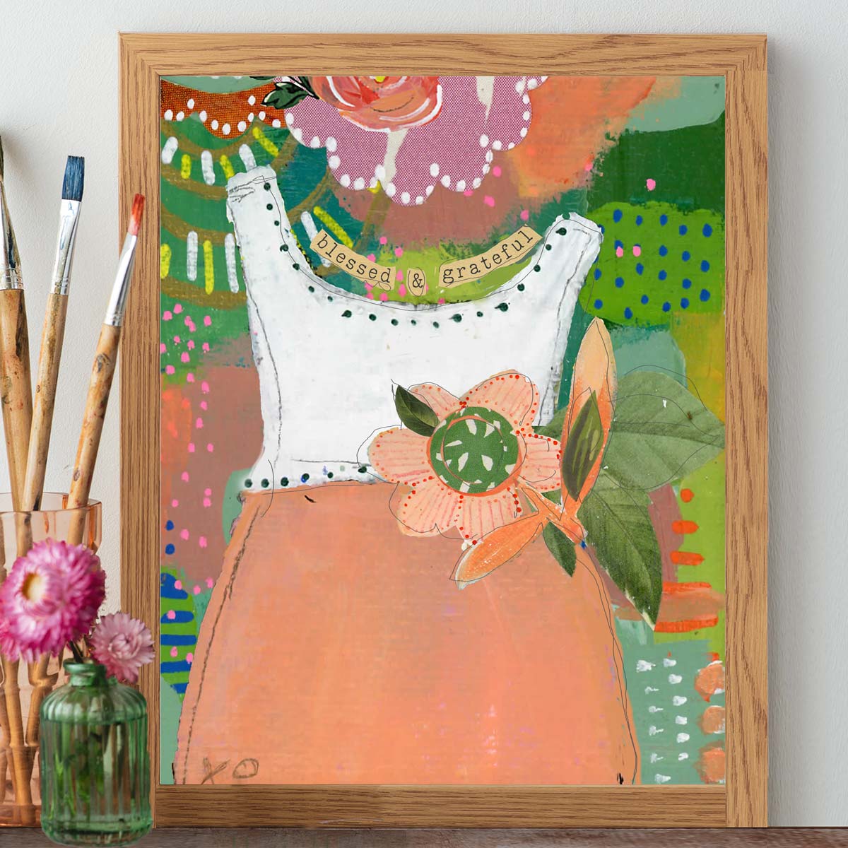 Artist Rae Roberts Blessed And Grateful - Print – Kelly Rae Roberts
