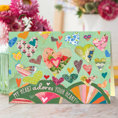 My Heart Adores Your Heart 4x6 Card