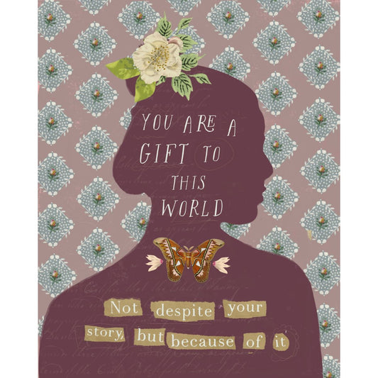 Wall art for writers and therapists celebrating the power of personal story, designed by Kelly Rae Roberts.